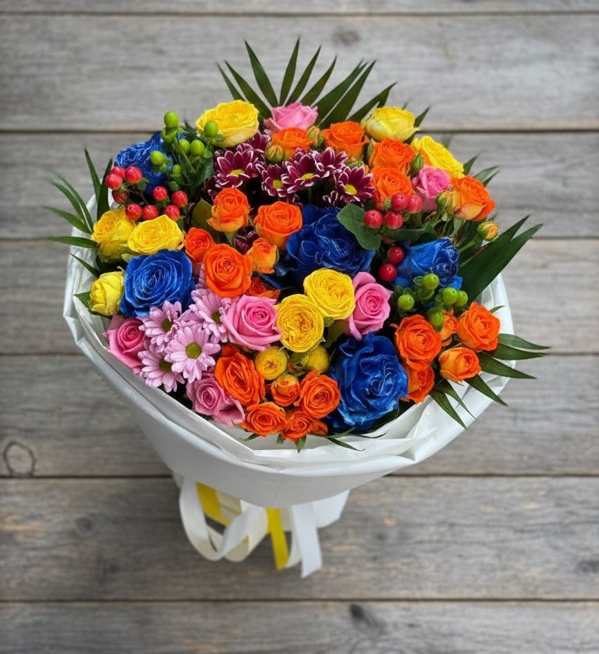 Букет цветов из: Розы и Хризантемы в Тульском Республика Адыгея