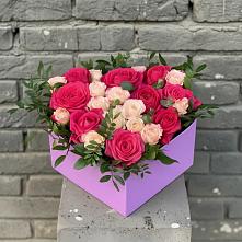 Цветочная композиция из Розы в коробке #REPLACE_PRED# Тульском Республика Адыгея