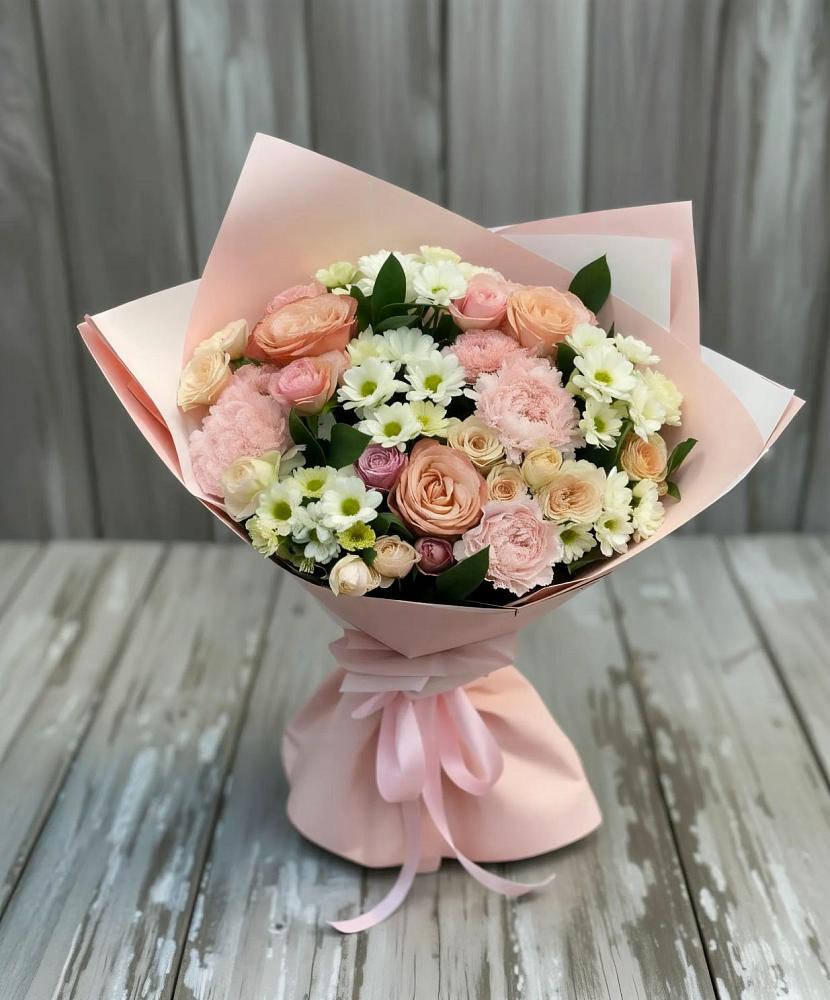 Букет цветов из: Гвоздики, Розы и Хризантемы в Тульском Республика Адыгея