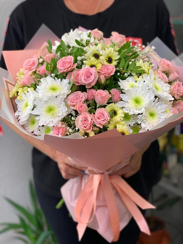 Букет цветов из: Розы и Хризантемы в Тульском Республика Адыгея