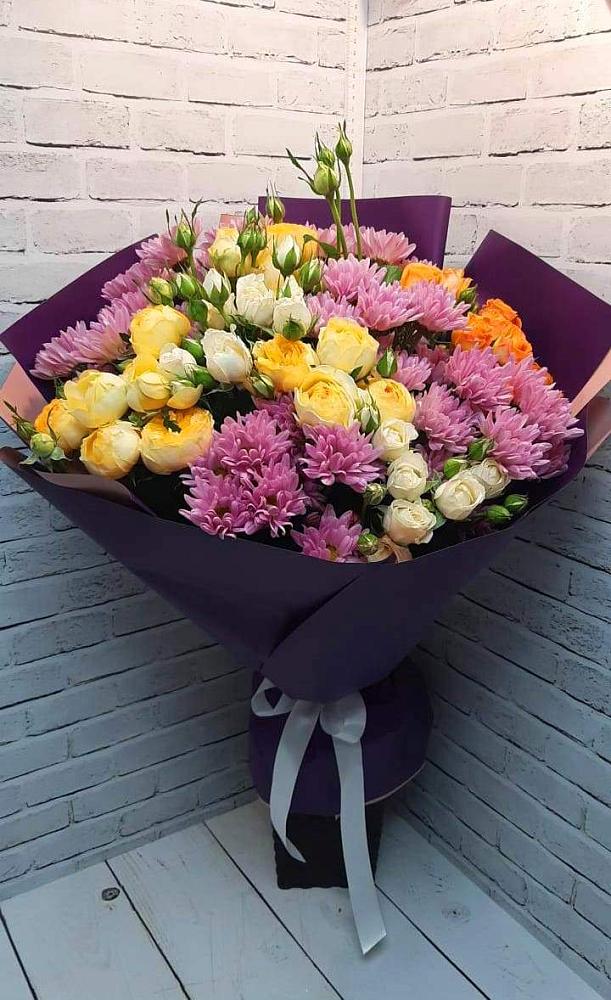 Букет цветов из: Хризантемы и Розы в Тульском Республика Адыгея