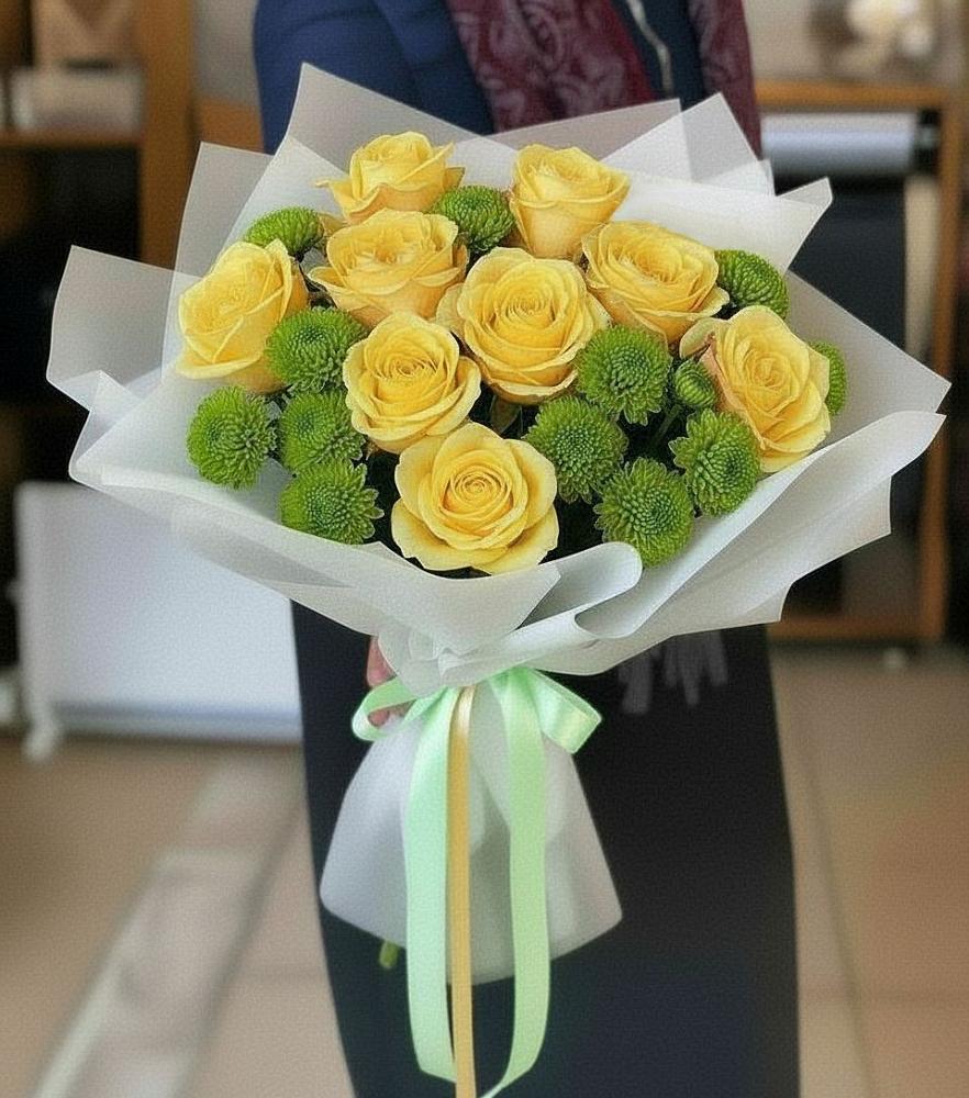 Букет цветов из: Хризантемы и Розы в Тульском Республика Адыгея