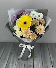 Букет цветов из:  Розы, Герберы и Хризантемы в Тульском Республика Адыгея