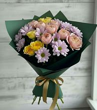 Букет цветов из:  Хризантемы и Розы в Тульском Республика Адыгея