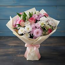 Букет цветов из:  Хризантемы, Альстромерии и Розы в Тульском Республика Адыгея