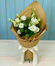 Букет цветов из:  Хризантемы и Лизиантусы в Тульском Республика Адыгея