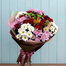 Букет цветов из:  Розы, Хризантемы и Альстромерии #REPLACE_PRED# Тульском Республика Адыгея