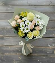 Букет цветов из:  Альстромерии, Розы и Хризантемы в Тульском Республика Адыгея